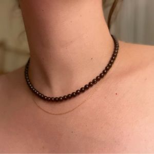 Red garnet gemstone necklace